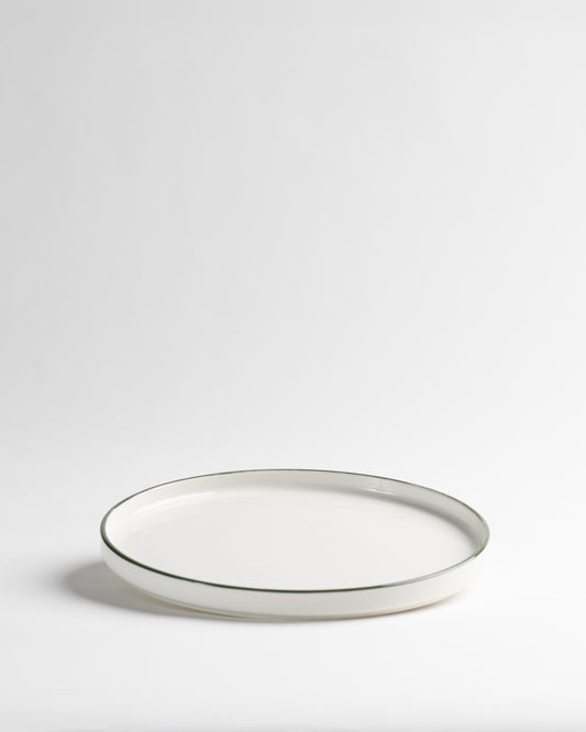 MODEST - STOLT - GREEN FLACHER TELLER MIT RAND 28cm