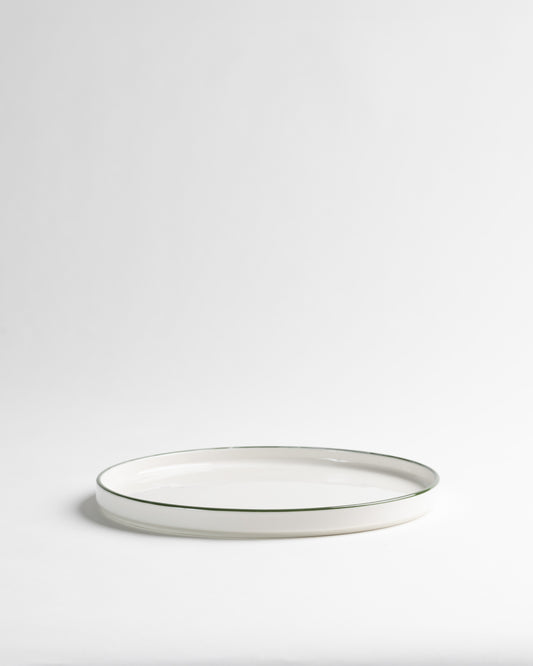 MODEST - STOLT - GREEN FLACHER TELLER MIT RAND 28cm